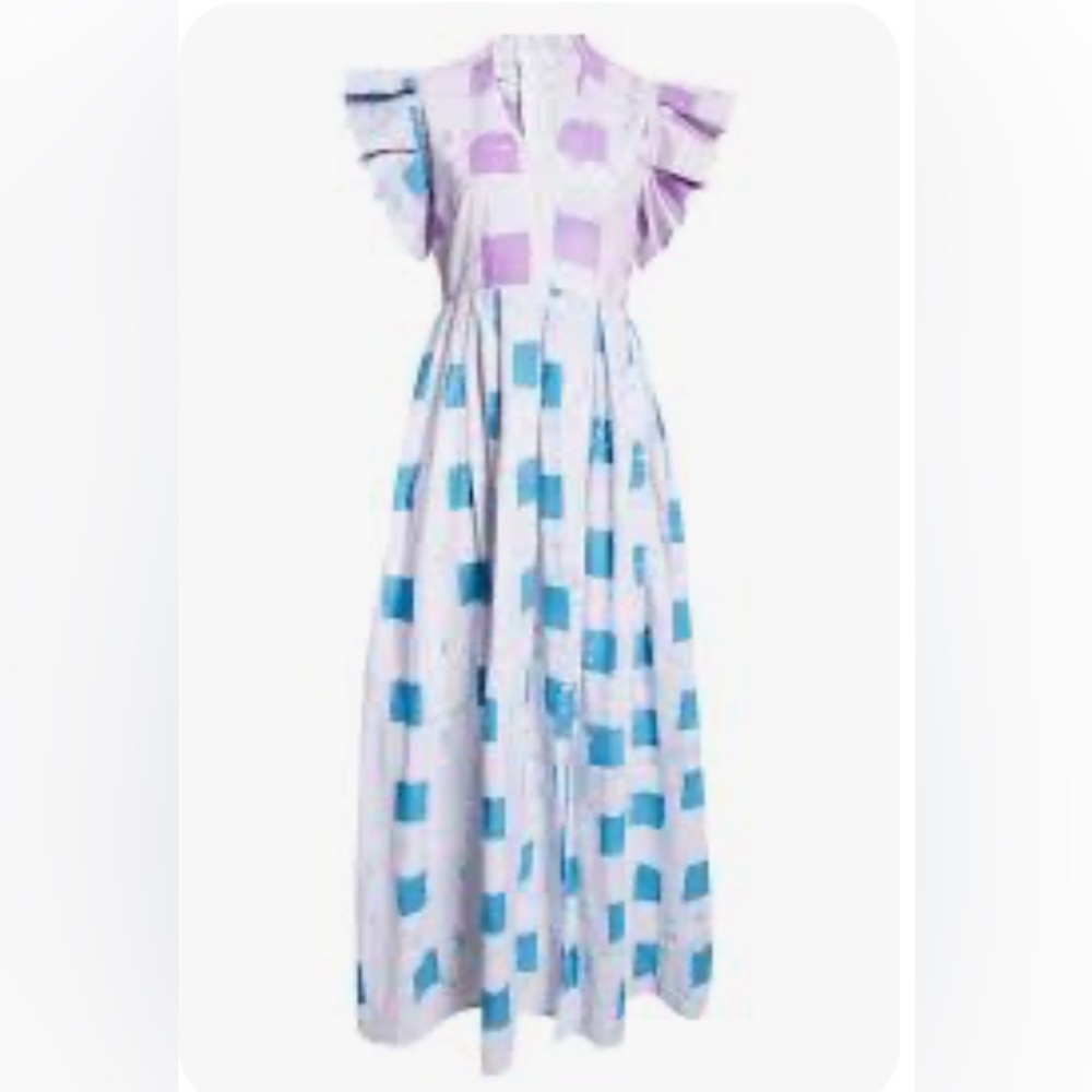 NWT Busayo Ajala Hand-Printed Cotton Maxi Dress